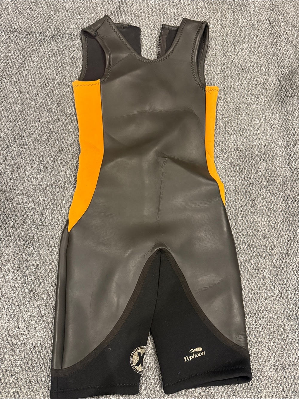 Women's Short Wetsuit - Black with Orange Panels, size extra small